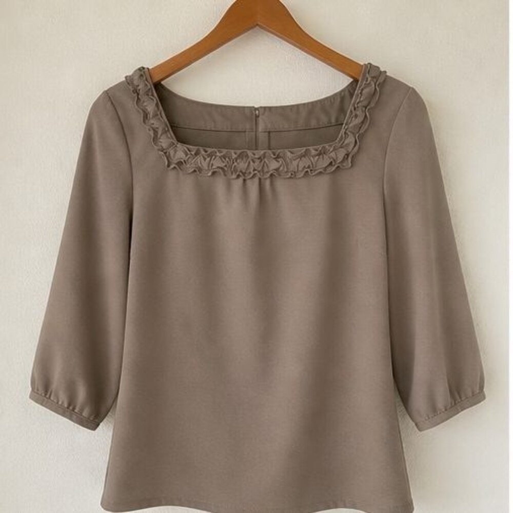 Taupe Peplum Top